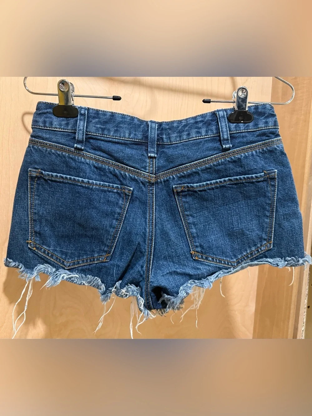 Free People Dark Blue Distressed Denim Cutoff Shorts